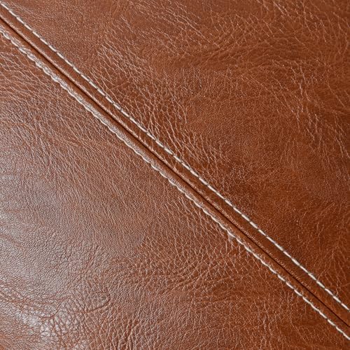 Fancy Homi Brown Boho Long Square Faux Leather Decorative Throw Pillow Covers - Image 5