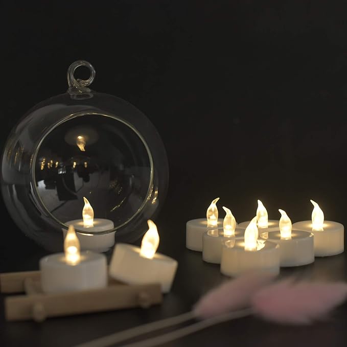 JUNPEI Battery Operated Powered Tea Lights : Realistic Tea Lights Flickering - Image 2