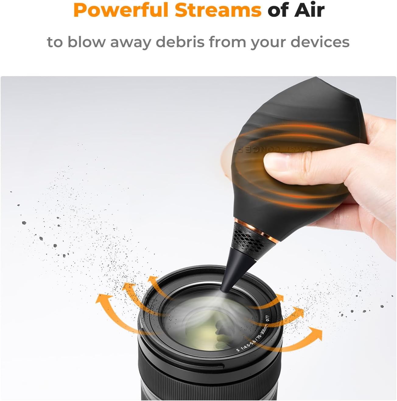 K&F CONCEPT Soft Tip Strong Air Blower, Single Air Intake Camera Lens Blower with Short Nozzle, for Digital SLR Lens Sensor LCD Screens Musical Instruments Keyboards Telescope Filters