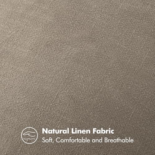 MIULEE Decorative Linen Euro Sham Pillow Covers 24x24 Inch Tan Taupe - Image 4
