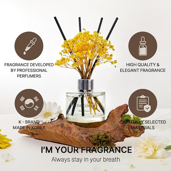 COCODOR Preserved Flower Reed Diffuser/White Jasmine/6.7oz/2Pack / Home - Image 2