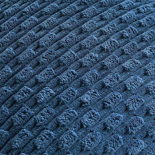 Set of 4 Blue Decorative Throw Pillow Covers 20x20 Inch Corduroy Pillow Covers - Image 5