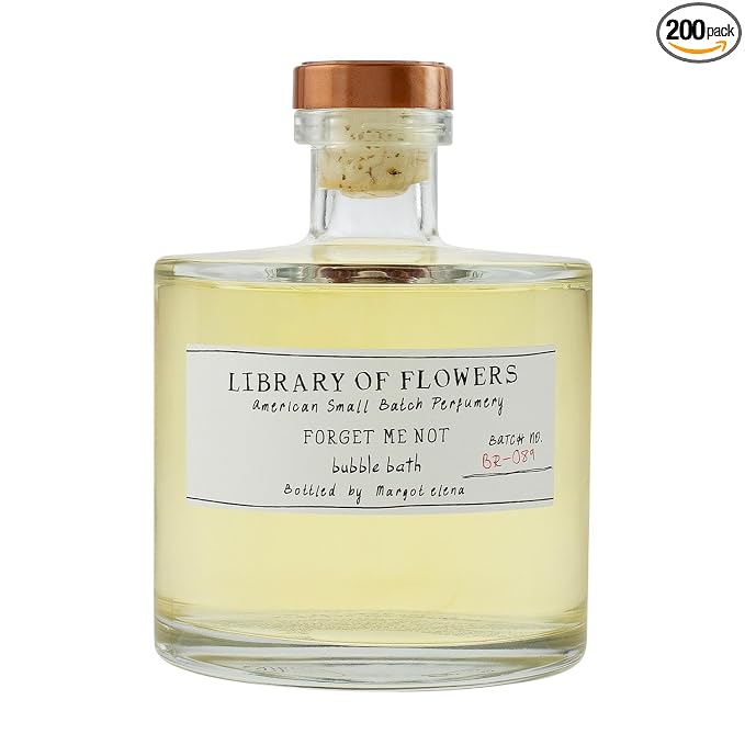 Library of Flowers Forget Me Not Bubble Bath, Rice Powder & White Orchid by LibraryofFlowers