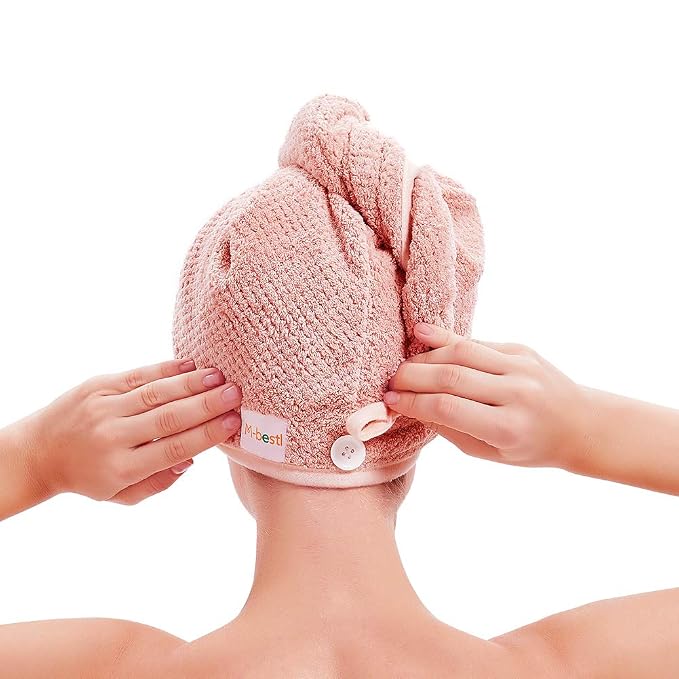 M-bestl 2 Pack Hair Drying Towels, Hair Wrap Towels, Absorbent Microfiber Hair - Image 3
