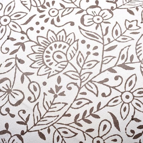 Ridhi Block Print Taupe Cotton Pillow Cover 24" x 24" Set of 2 - Image 6