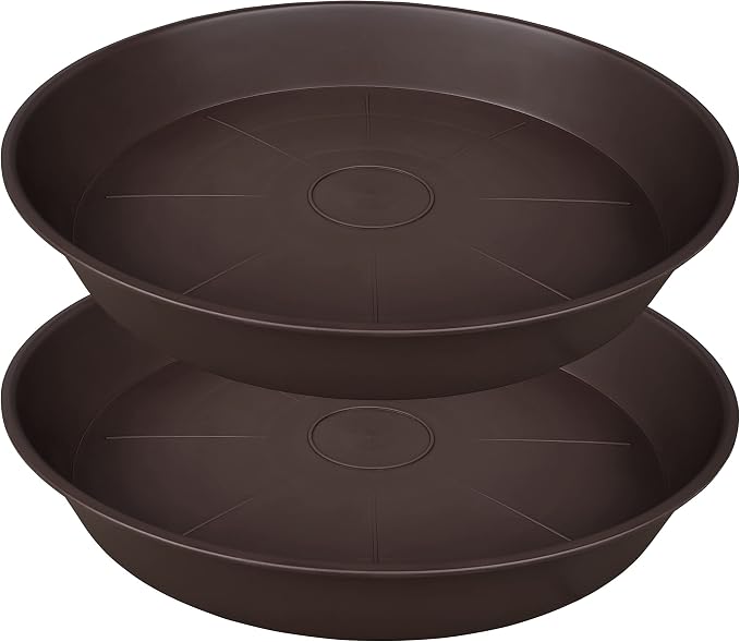 2 Pack of 26 inch Plant Saucer Round, 4.2" Depth Tray, Large Deep Plant Saucers by Bleuhome
