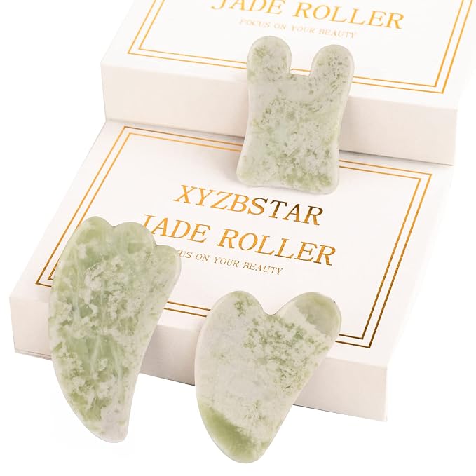 Gua Sha Facial Tools Set of 3 Guasha Massage Tool Jade Gua Sha Scraping Massager by XYZBSTAR