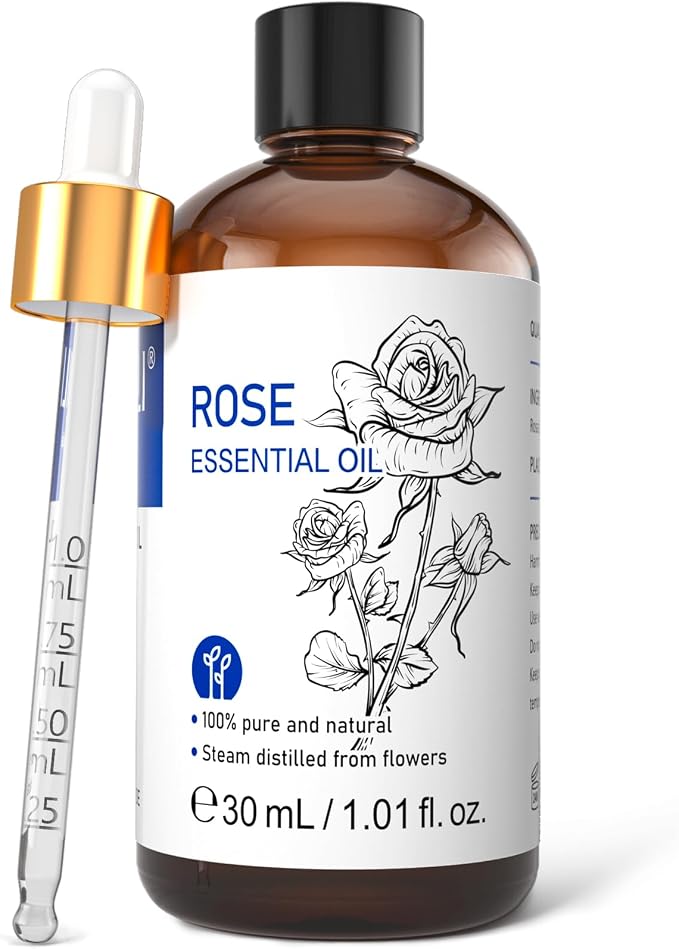 HIQILI Rose Essential Oil 1 Fl Oz, 100% Natural Therapeutic Grade by HIQILI
