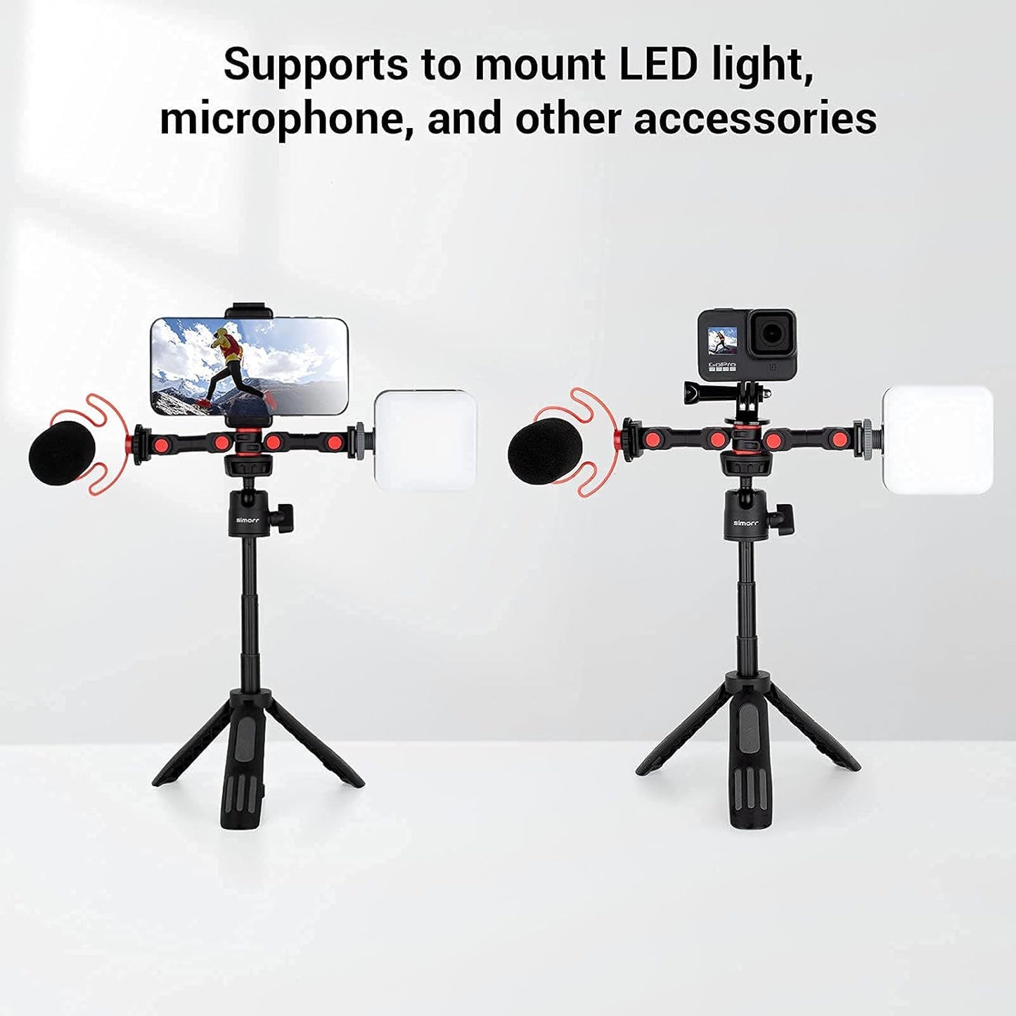 Dual Cold Shoe Mount by SmallRig, Extension Bar Universal Cold Shoe Adapter with 1/4" Thread Holes, for Microphone,Led Video Light, Audio Recorder Monitors-3483B