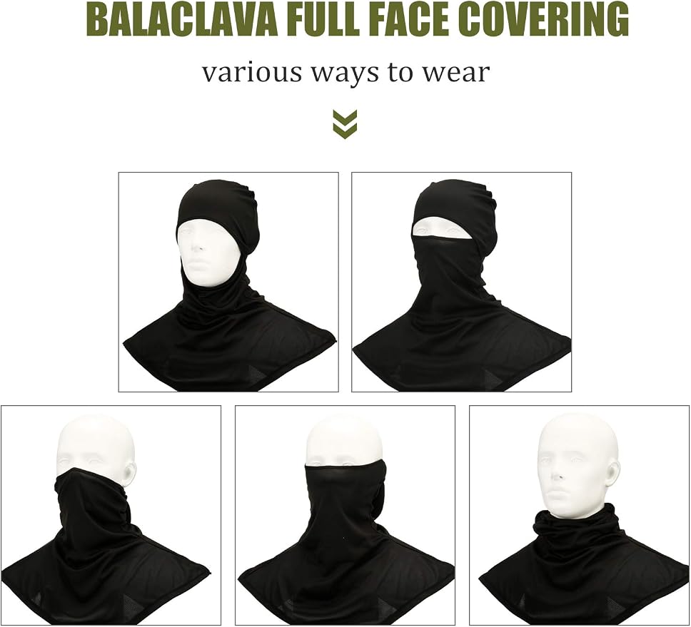 SATINIOR 3 Piece Balaclava Face Cover Sun Protection Neck Cover Summer - Image 3