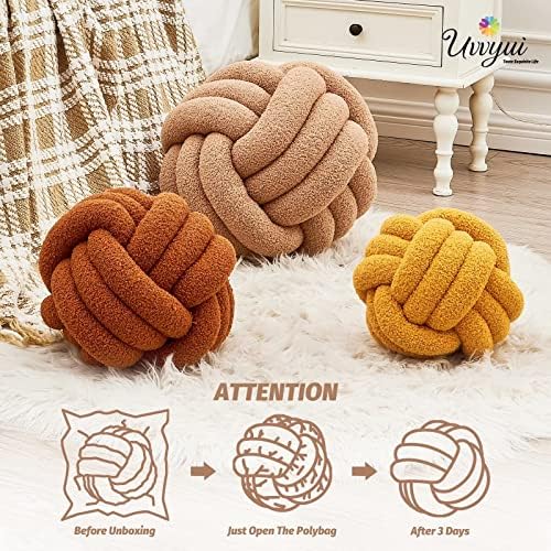 Uvvyui Knot Pillow Ball, Soft Home Decorative Pillows, Round Throw Pillow - Image 4