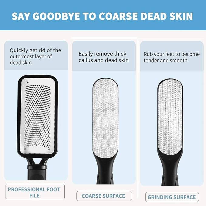 Fu Store 2 Pack Foot Files Callus Remover Stainless Steel Foot Rasp and Dual - Image 6