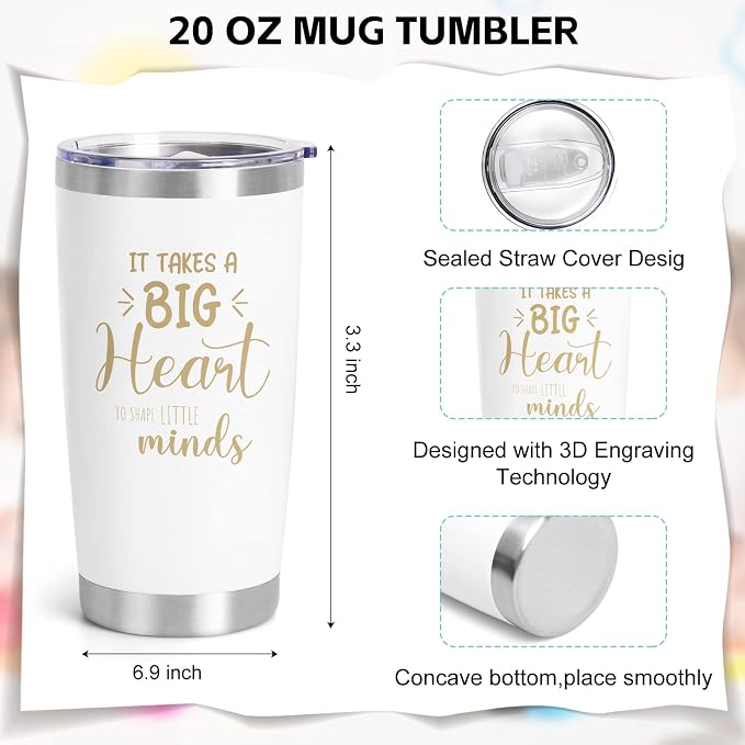 UAREHIBY 12 PCS Teacher Appreciation Gifts in Bulk, 20 OZ Wine Tumbler Teacher - Image 2