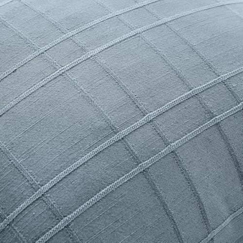 MIULEE Linen Plaid Pillow Covers Coastal Decorative 20x20 Blue Grey - Image 2