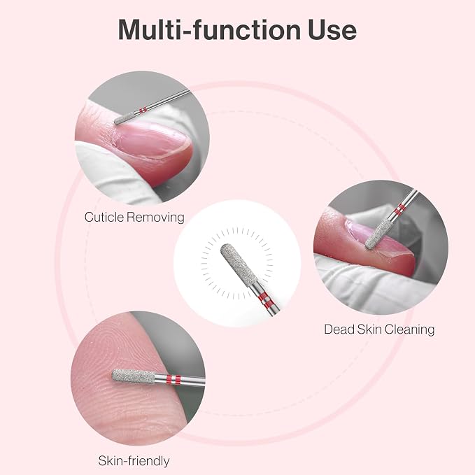 MelodySusie 3mm Rounded Top Barrel Cuticle Clean Nail Drill Bit 3/32'' - Image 7