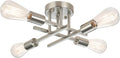 SunRider Industrial 4-Light Semi Flush Mount Ceiling Light Fixture, Brushed by SunRider