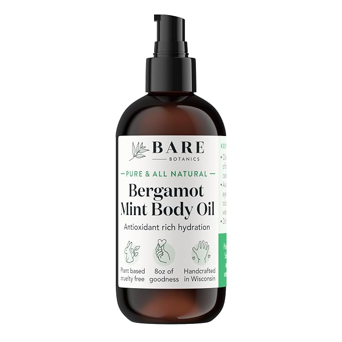 BARE BOTANICS 8 oz Moisturizing Mint Body Oil by BareBotanics
