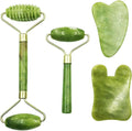 Bibabala 4-PCS Face Roller and Gua Sha Set, Skin Care Roller, Jade Roller Set by Bibabala