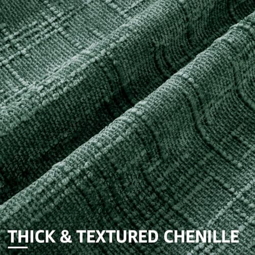 decorUhome Textured Chenille Throw Pillow Covers 24x24 Set of 2 Green - Image 2