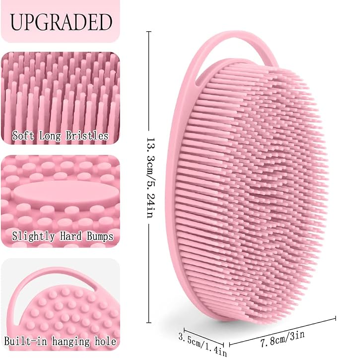 3 Pack Silicone Body Scrubber, Soft Silicone Loofah, Exfoliating Body Scrubber - Image 3