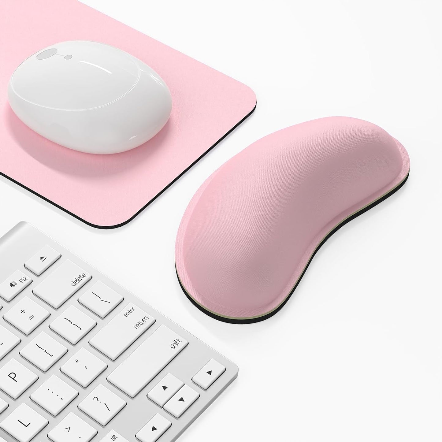 Dapesuom Mouse Wrist Rest, Cute Ergonomic Memory Foam Mouse Wrist for Computer Desk Mats Support, Hand Rest Pad Cushion for Gaming, Office, Laptop, Men, Women, Pain Relief & Easy Typing, Pink