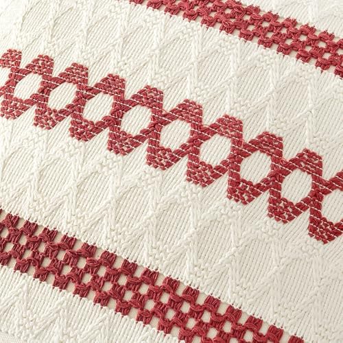 MIULEE Set of 2 Christmas Red Boho Decorative Pillow Covers 18x18 Inch - Image 4