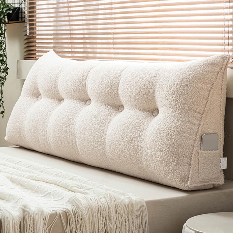 Headboard Pillow Wedge – Soft Teddy Velvet Reading Pillow by ERWUDEling