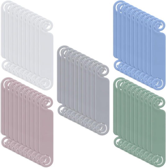 Honoson 50 Pieces Cable Tags Cable Management Labels Multicolor Labels Cord Identification Tags for USB Computer Phone Charger (Subtle Colors)