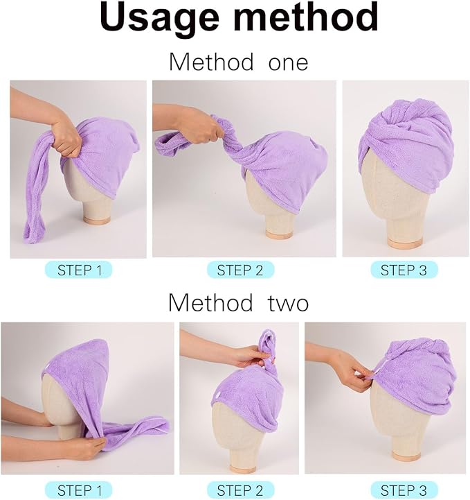 Microfiber Hair Drying Towel Wrap - Image 6