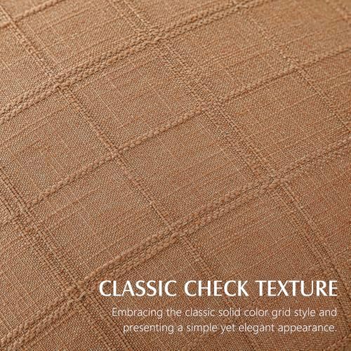 Foindtower Set of 2 Decorative Linen Check Fringe Throw Pillow Covers Farmhouse - Image 2