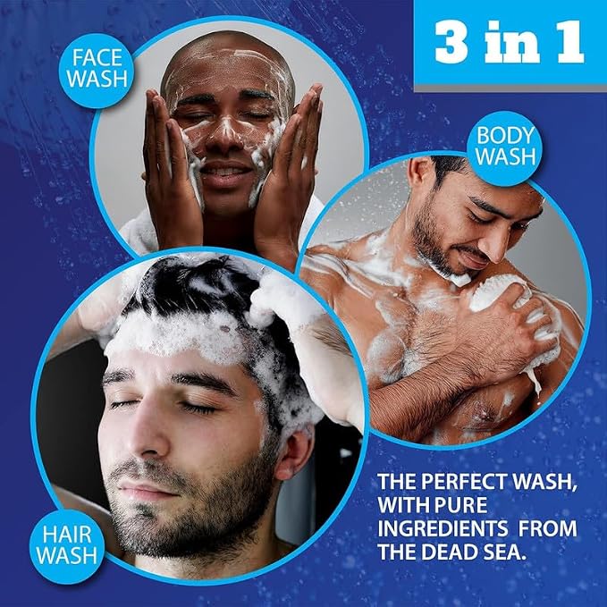 Dead Sea Collection Amber Wood Men’s Body Wash – 3 in 1 Body Wash - Image 2