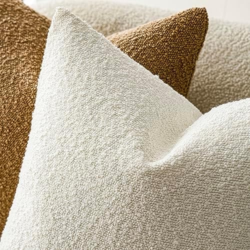 Foindtower Decorative Textured Boucle Throw Pillow Covers 22x22 Inch - Image 4