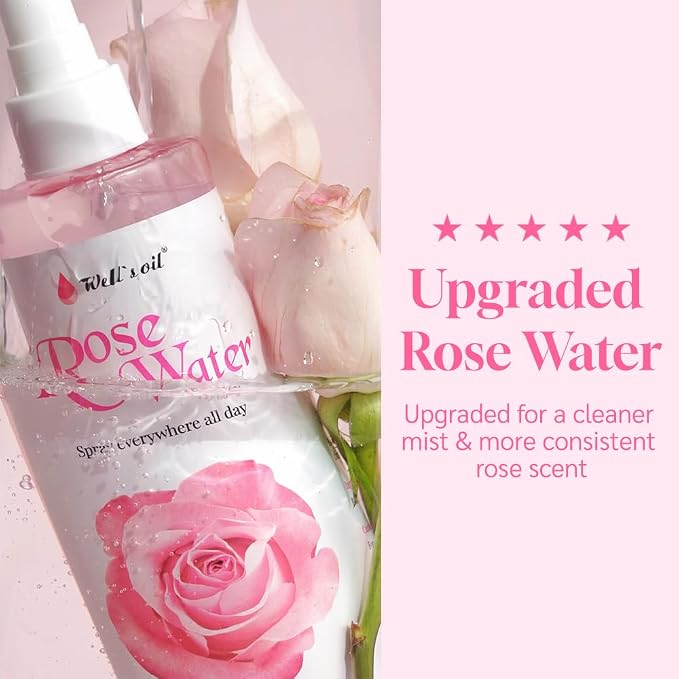 Well's Oil Rosewater Face & Hair Mist Spray | Floral Rosewater Hydrosol | - Image 5