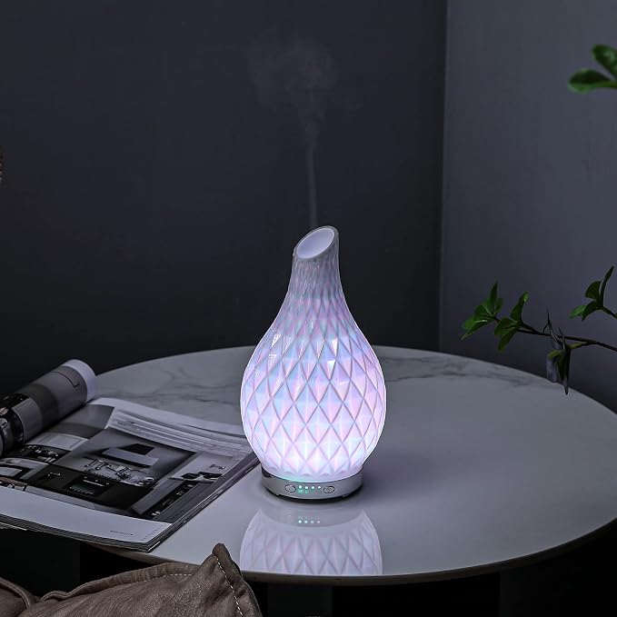 MAXWINER Essential Oil Diffuser Handmade Art Glass Aromatherapy Ultrasonic - Image 4