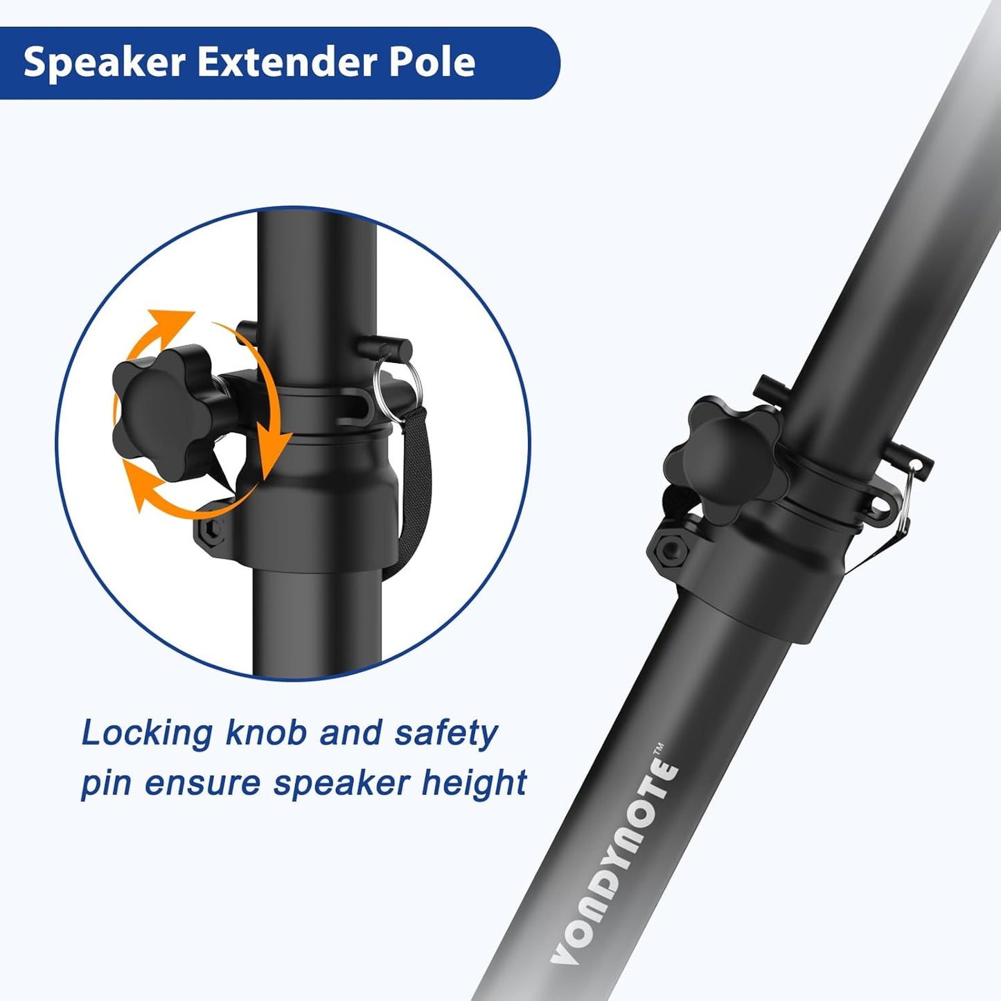 Set of 2 Speaker Poles for Subwoofer Extended Speaker Pole Only Fits Subwoofers with 35mm Pole Mount, 32.8"-51.1" Height Adjustable