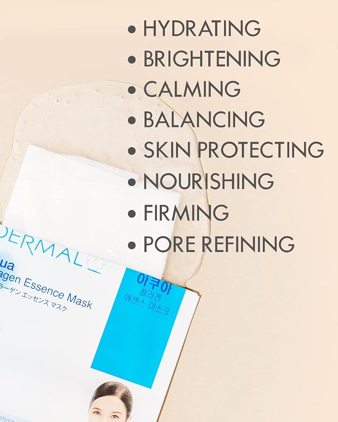 DERMAL A+B Korea Collagen Essence Full Face Facial Mask Sheet 32 Full Color SET - Image 4