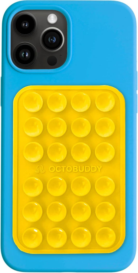 Classic MAX - Silicone Suction Phone Case Adhesive Mount - Hands-Free, Strong Grip Holder for Selfies and Videos - iPhone and Android Compatible - 2.6″ x 3.9″, Yolk Yellow