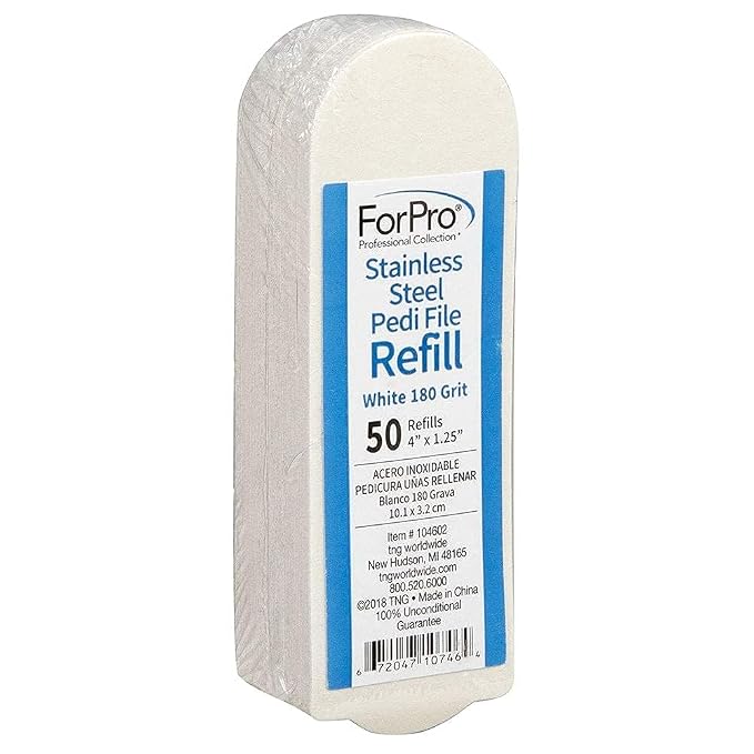 ForPro Professional Collection Stainless Steel Pedi File Refill, 180 Grit by ForProProfessionalCollection