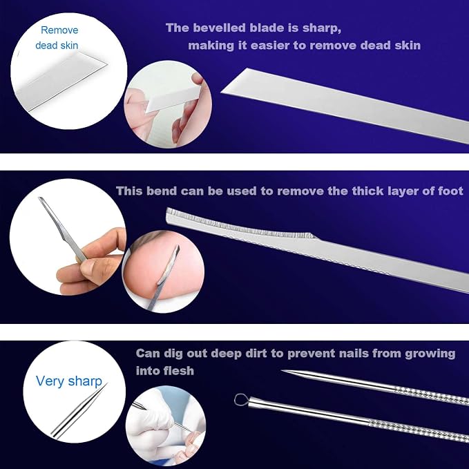 Ingrown Toenail File and Lifters Set, Professional Pedicure Tool Toenail - Image 4