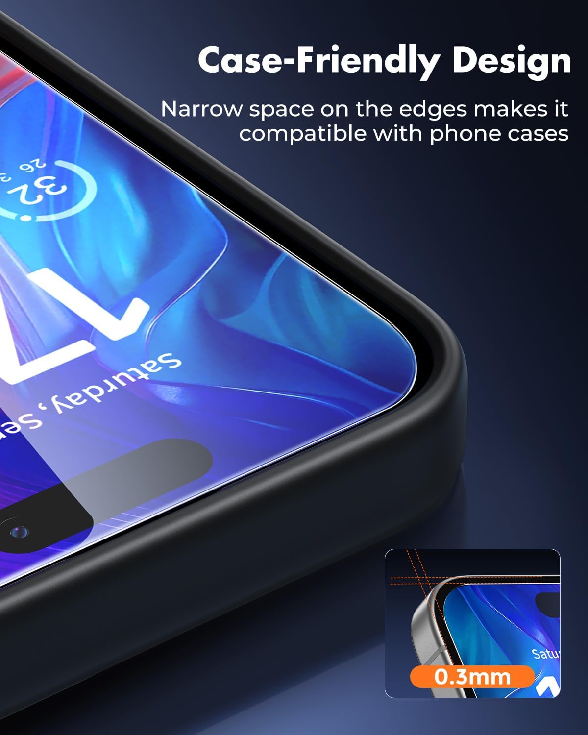 UNBREAKcable 2-Pack Screen Protector for iPhone 16 Pro, Double Shatterproof Tempered Glass [Easy Installation Frame] [9H Hardness] [99.99% HD Clear] [Case Friendly] for iPhone 6.3 inch