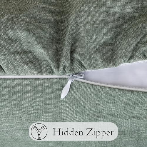 JoraLion Ruffled Lumbar Pillow Cover 16x24 Solid Green - Image 5
