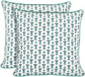 Ridhi Block Print Aquamarine Blue Pillow Cover 24" x 24" Decorative Couch by Ridhi