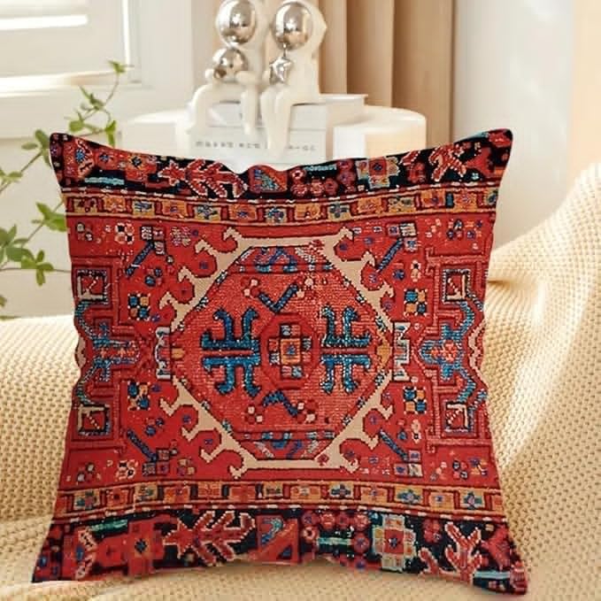 Set of 4 Vibrant Oriental Ikat Throw Pillow Covers - Image 5