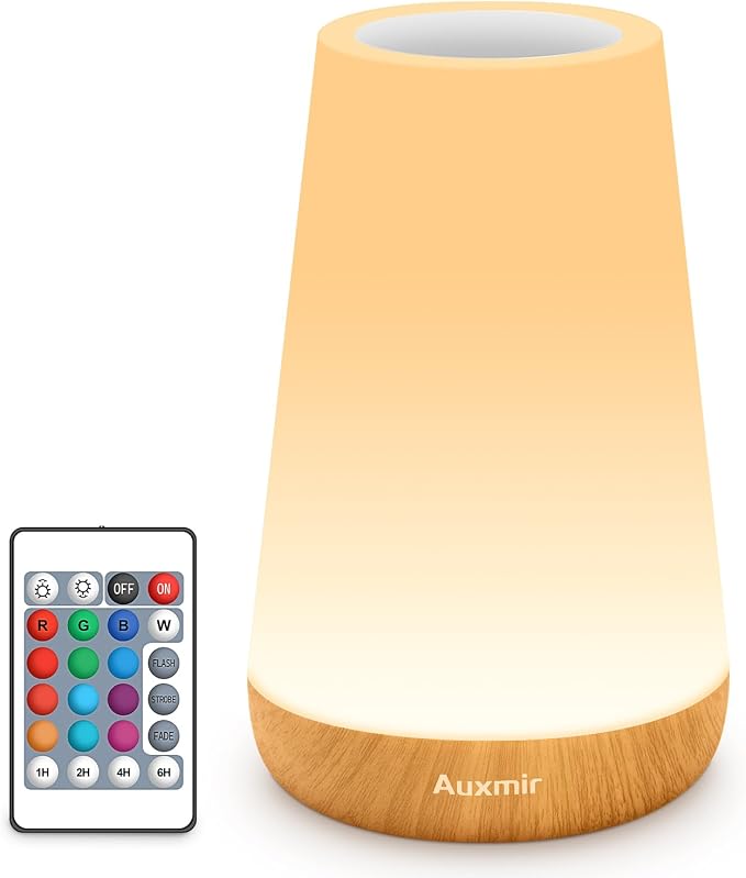 Auxmir LED Night Light 2 Pack Bedside Lamp Touch and Remote Control Dimmable by Auxmir
