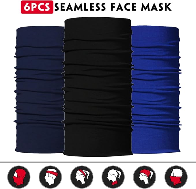 Venswell Neck Gaiter Face Mask Men Women, Seamless Bandana Rave Face Cover - Image 4