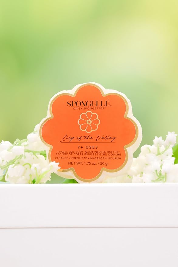 Spongellé Lily of The Valley Daisy Spongette Bath Sponge | Built-in Body Wash & - Image 3