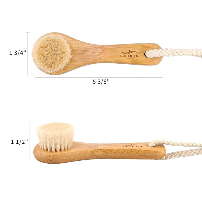 Facial Cleansing Brush, Natural Horsehair Exfoliator Face & Body Brush Wooden - Image 6