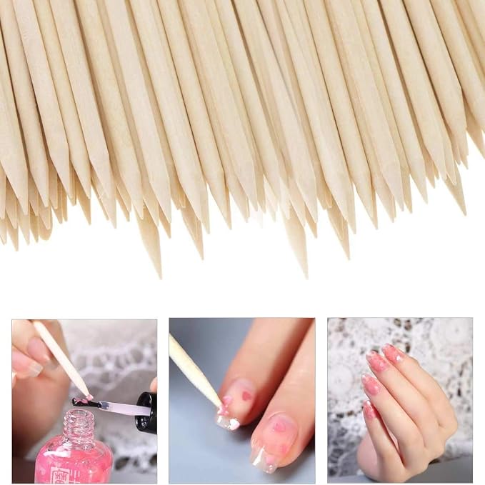BTYMS 300 Count Orange Wood Stick 4.5 inch Cuticle Pusher Remover Orangewood - Image 6