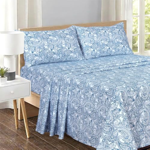 Feather & Stitch 100% Cotton Sateen 500 TC Queen Size Bed Sheet Set - Image 2