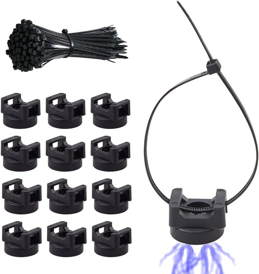 12Pcs Magnetic Zip Tie Mounts - Magnetic Cable Wire Management Bases Heavy Duty Multipurpose Wires Cables Holder Magnetism Wire Clamps with 50pcs Cable Ties (Total 62 Pieces,22 mm)